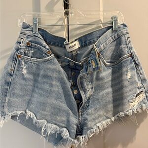 Agolde Parker Women’s Light Blue Distressed Jean Shorts